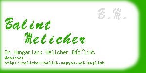 balint melicher business card